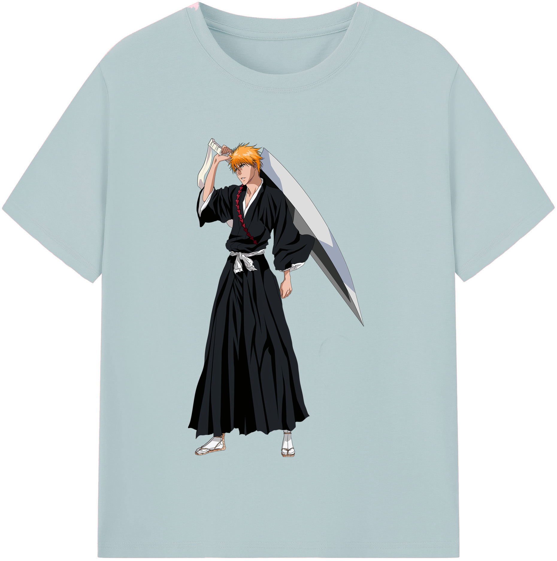 （画像用） ブリーチ 黒崎一護（くろさき いちご）BLEACH Kurosaki Ichigo 綿100％半袖Tシャツ（フロントプリント）